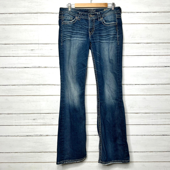 Silver Jeans Denim - Silver Jeans Lola Flare Dark Wash Denim Size 32 Long